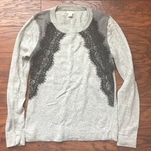 J. Crew Grey & Lace Sweater